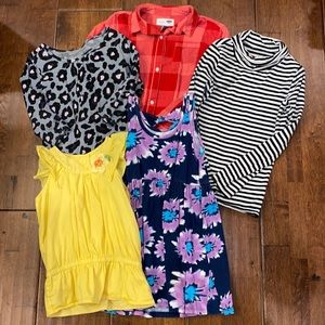 6-6X-7  EUC LOT 4 items tank dress flannel&tunic, black&white is not available